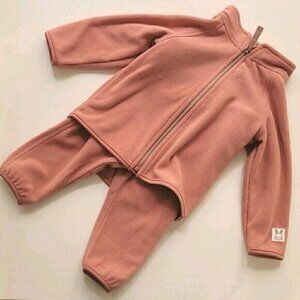 NWT Baby Girl Fleece Jacket Pants Set Pink 4-6m